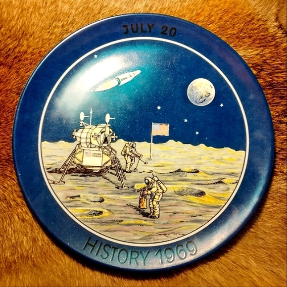 Vintage 1969 Moon Landing Commemorative Plate Seven Seas Traders - Picture 7 of 7